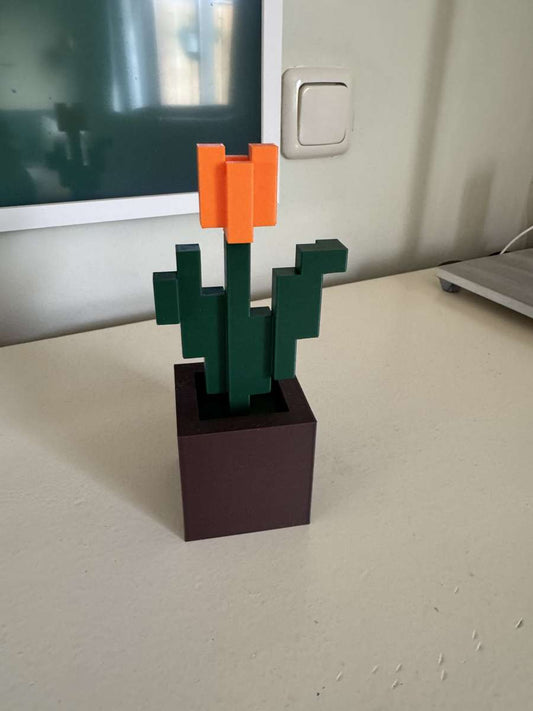 Minecraft Bloem – Pixel Decoratie in Pot