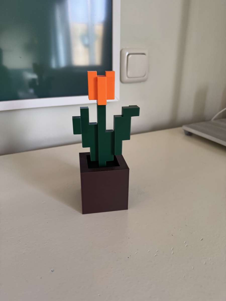 Minecraft Bloem – Pixel Decoratie in Pot