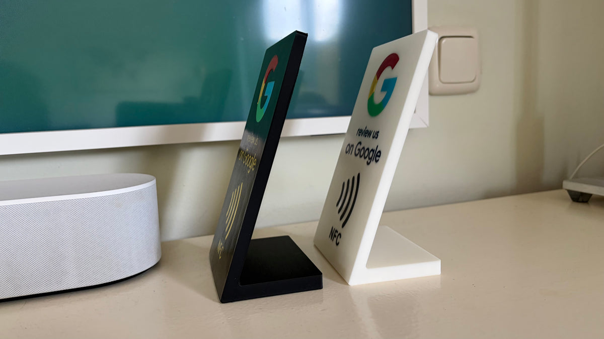 Review us on Google bordje met NFC voor op de toonbank