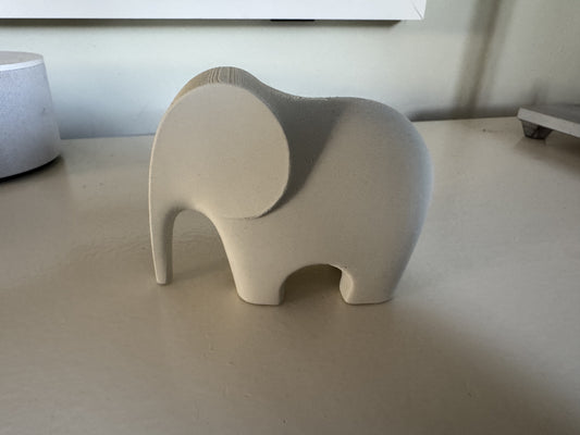 Decoratieve Olifant – Minimalistisch 3D-Geprint Beeldje | Crème