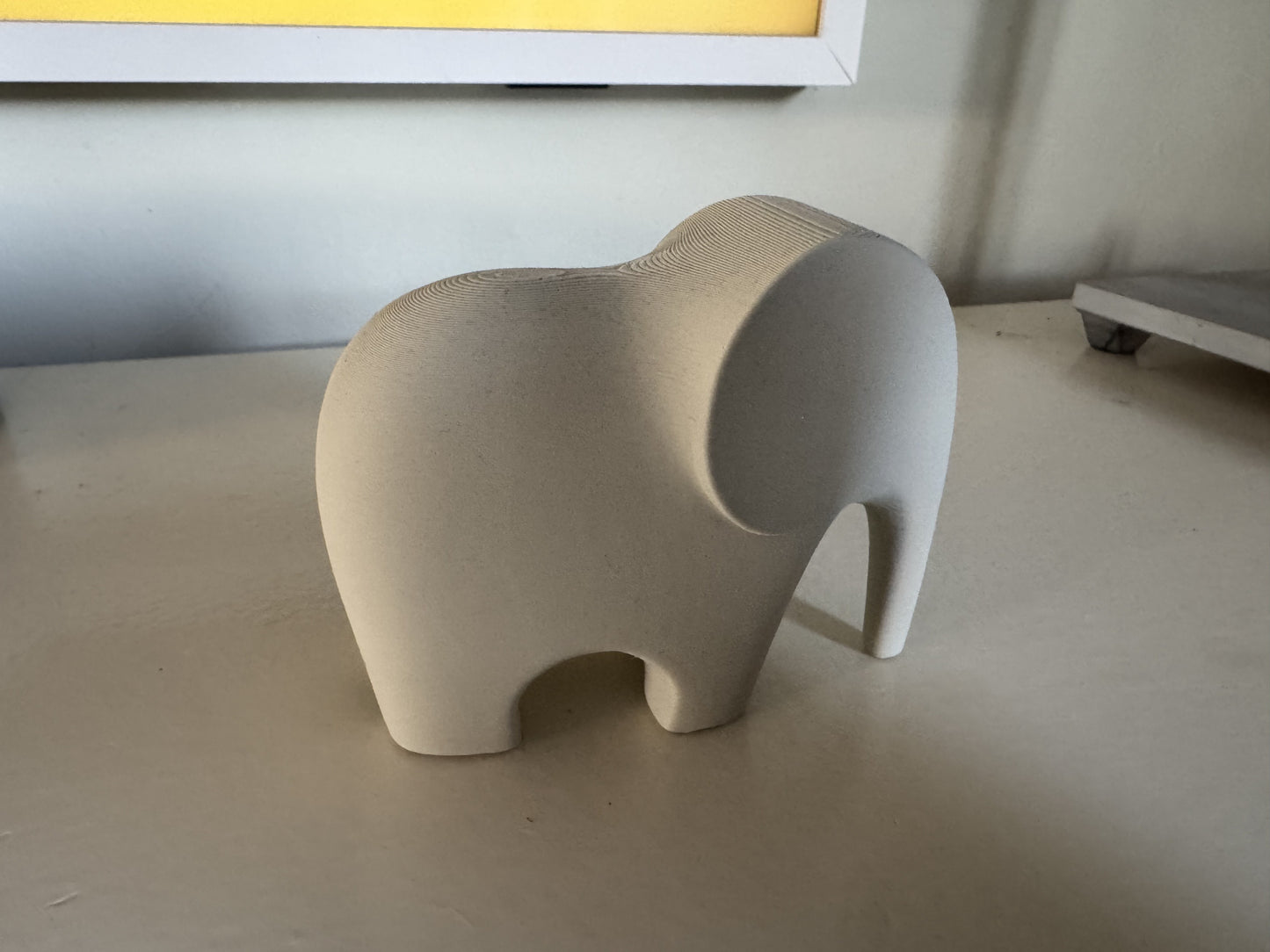 Decoratieve Olifant – Minimalistisch 3D-Geprint Beeldje | Crème
