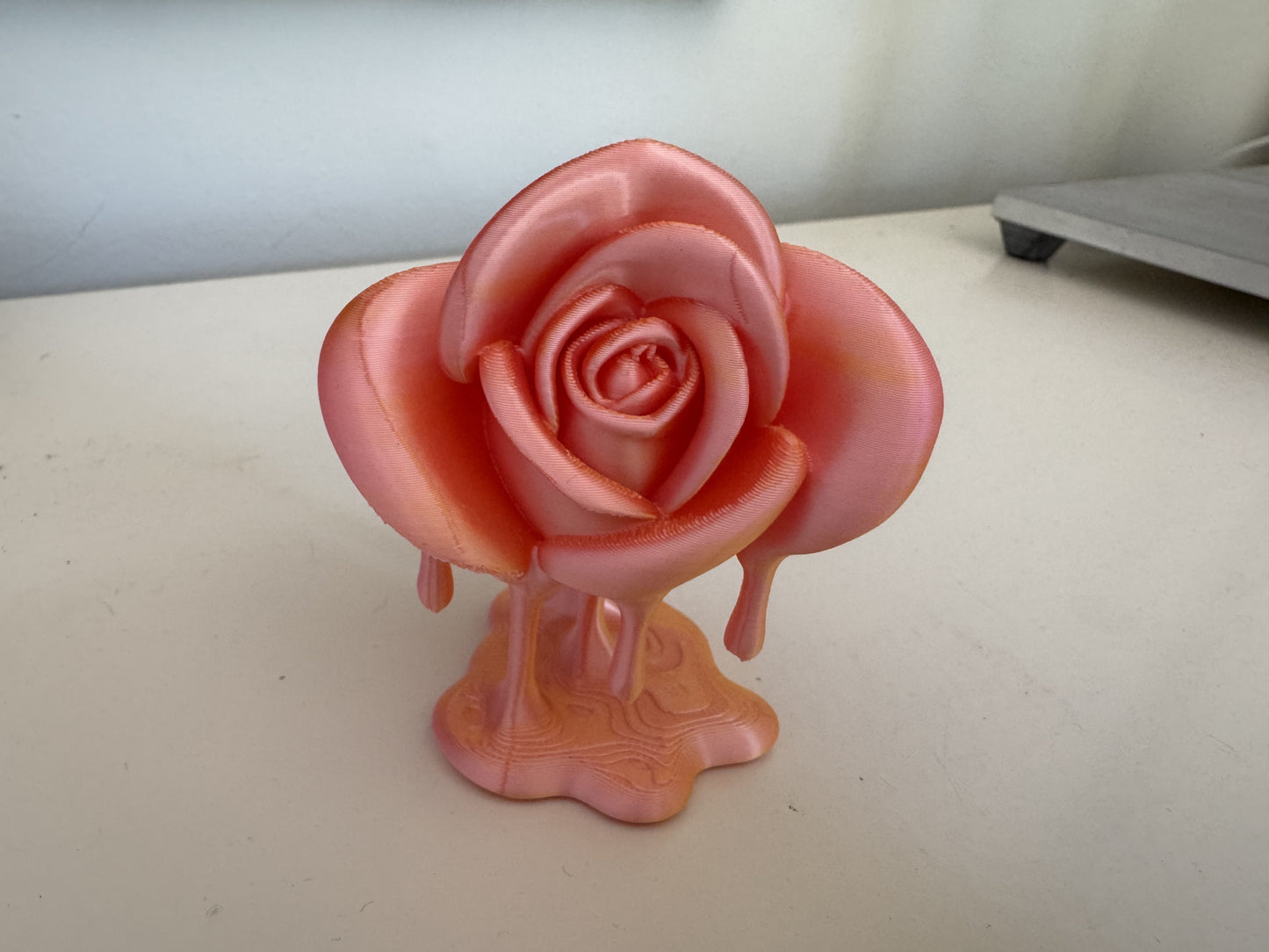 Decoratieve Roos – 3D-Geprint Bloemenbeeldje | Roze