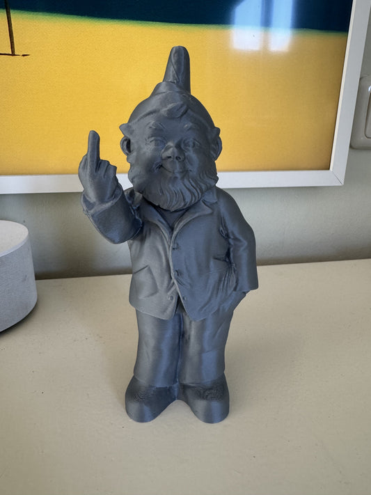 Brutale Kabouter – 3D-Geprint Decoratief Beeldje | Grijs