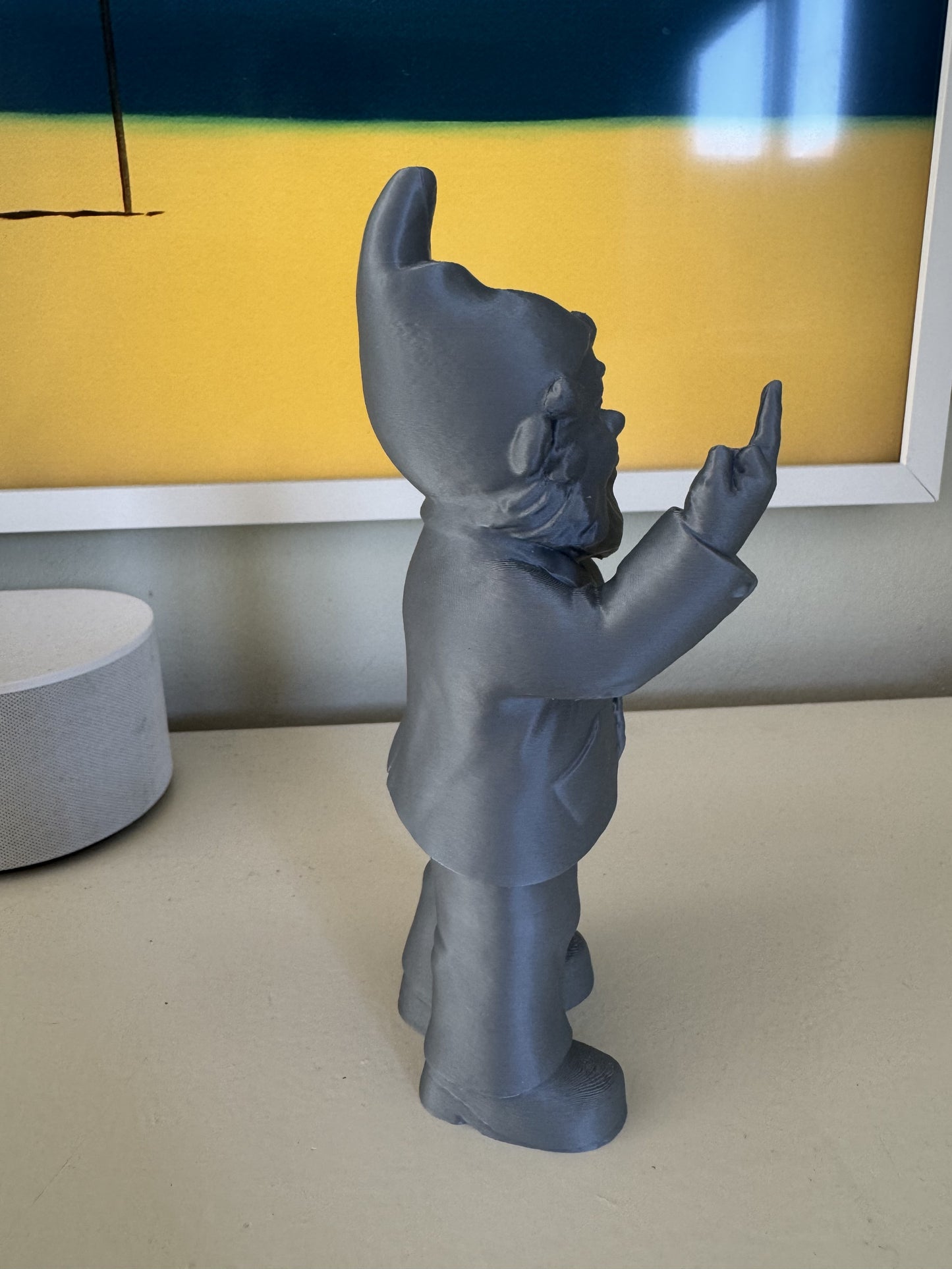 Brutale Kabouter – 3D-Geprint Decoratief Beeldje | Grijs