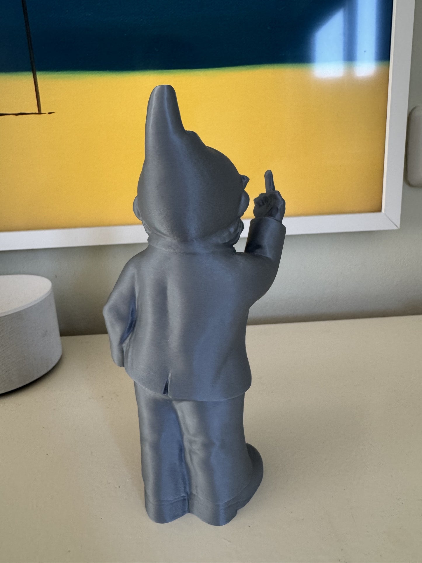 Brutale Kabouter – 3D-Geprint Decoratief Beeldje | Grijs