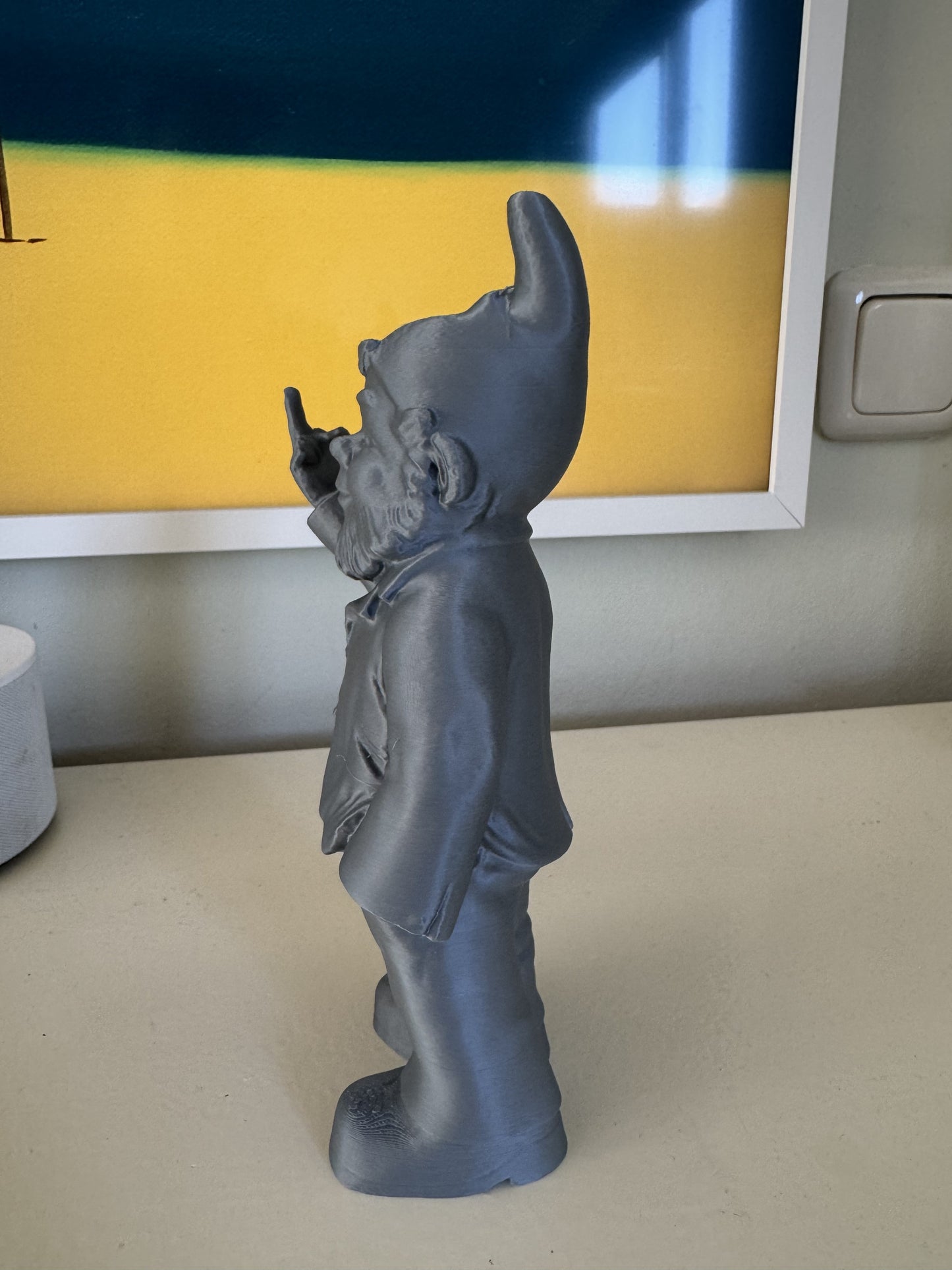 Brutale Kabouter – 3D-Geprint Decoratief Beeldje | Grijs